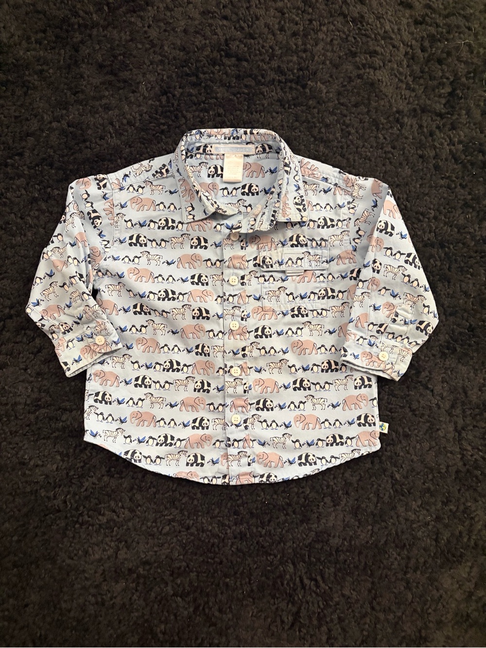 EUC - Janie and Jack Zoo Button down 18-24 mos